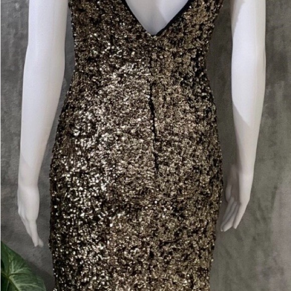 Zara Gold Sequin bodycon cocktail Dress for parties S - Picture 3 of 4